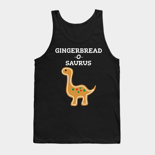 Cute Gingerbread Cookie Christmas Dinosaur Tank Top by MedleyDesigns67